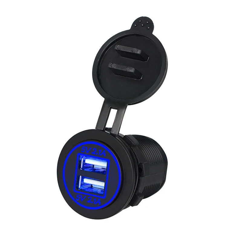 Для мотоциклов и автомобилей Dual USB Зарядное устройство гнездо вольтметр адаптер Напряжение 12 V-24 V Напряжение Измеритель Тока Тестер светодиодный Дисплей - Цвет: G221785