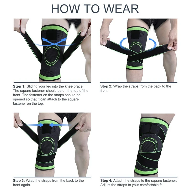 1PC Sport Kneepad Pressurized Elastic Knee Pads Support Sleeve Basketball Volleyball Brace Protective Gear Training