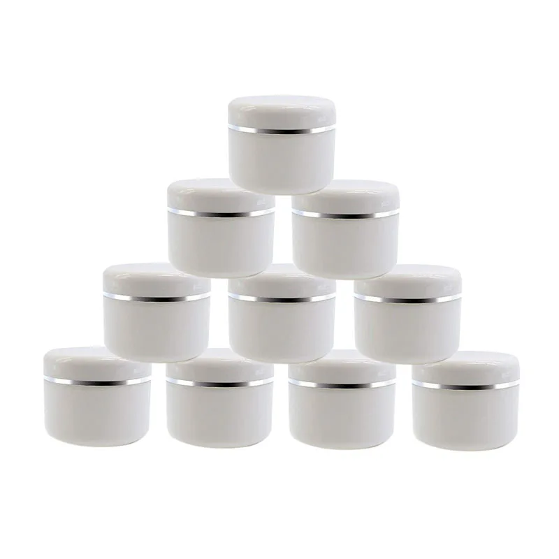 10pcs Cream Jar 30 g 50 100 250 Travel Lotion Facial Cleanser Cosmetic Container Plastic Empty | Красота и здоровье