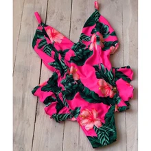 Новинка, сексуальный цельный купальник с оборками, монокини, Бразильское бикини с высокой посадкой, купальник для женщин, купальные костюмы, женская пляжная одежда, шикарный