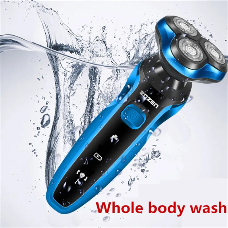 Billige Elektrische Rasierer Triple Schwimm Klinge Köpfe Nass Trockenen Dual Verwenden Wasserdicht Rasieren Maschine Rasierer Bart Trimmer Gesicht Pflege für männer