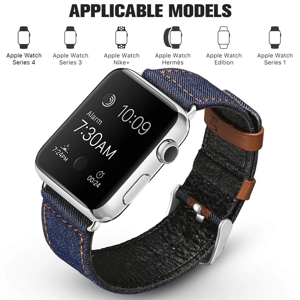 Ремешок для Apple Watch 42 мм/44 мм 38 мм/40 мм серия 5 4 кожаный ремешок для iWatch 3 2 1 Широкие ремешки для мужчин и женщин correa