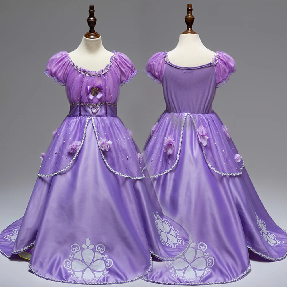 

Europe And America Mesh Dress Girls Halloween Sophia COS Stage Performance Formal Dress Princess Dress
