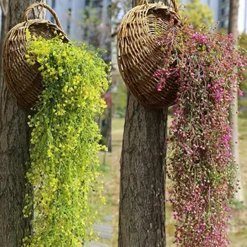 

Artificial Hanging Plant Pot Basket Indoor Outdoor Garden Decor Realistic Leafs Ivy Garland Plants Vine Foliage Flower Wisteria