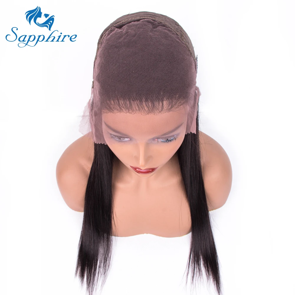 Сапфировый фронтальный парик на шнурке, предварительно выщипанные с детскими волосами, бразильские Прямые Реми фронтальные парики на шнурке для черных женщин