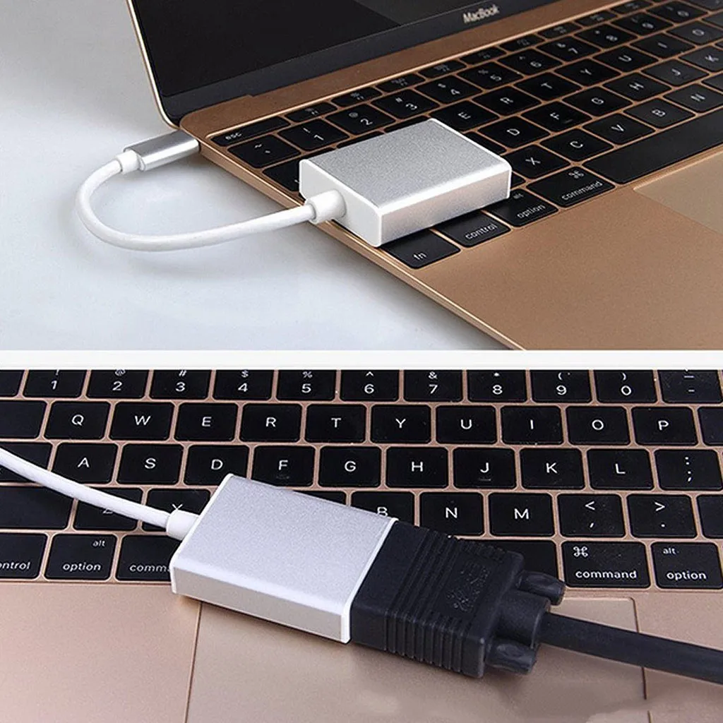 USB C к VGA адаптер USB 3,1 type C(USB-C) к VGA адаптер с Алюминиевый Чехол для ноутбука Macbook компьютер