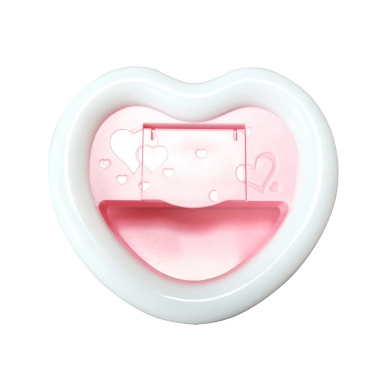 

ABKT-Cute Heart-Shaped Fill Light Camera Enhanced Photography Self-Timer Ring Light Clip Mirror And Mobile Phone Holder For Phon