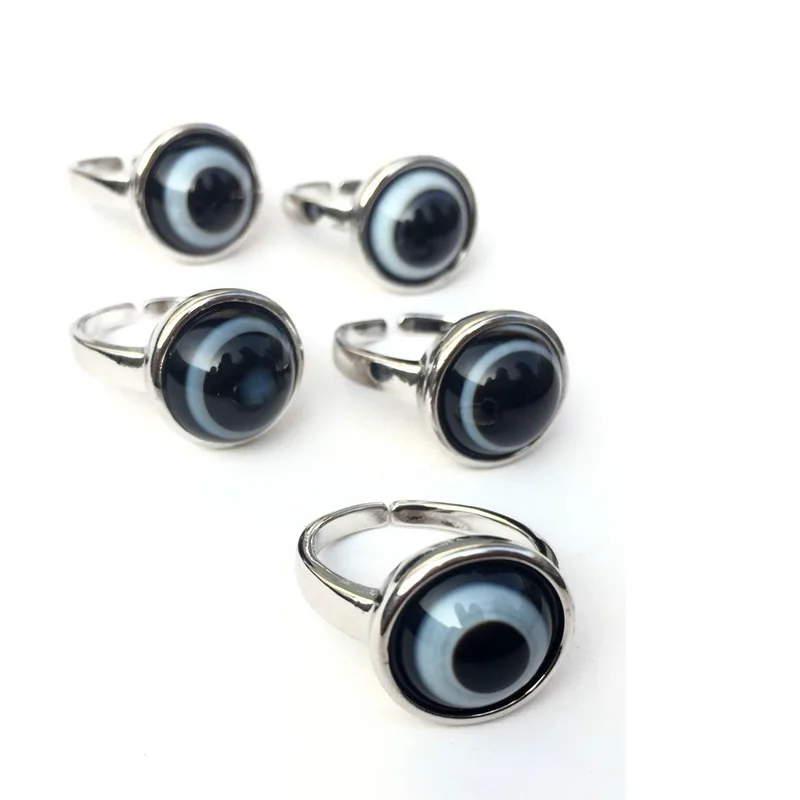 12mm Round Natural New Fashionable Adjustable Agat Sheep Eye Gem Ring Chalcedony Female Stainless Steel Jewelry 1PCS | Украшения и