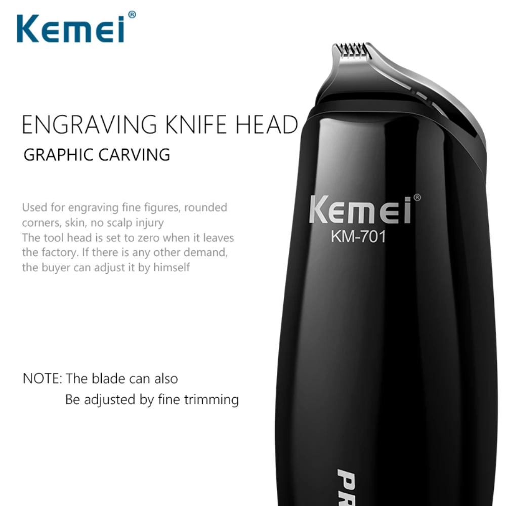 Kemei 0mm Baldheaded Professional Hair Trimmer Powerful Electric Clipper Shaver Modelling Razor 43D|Триммеры для волос| |