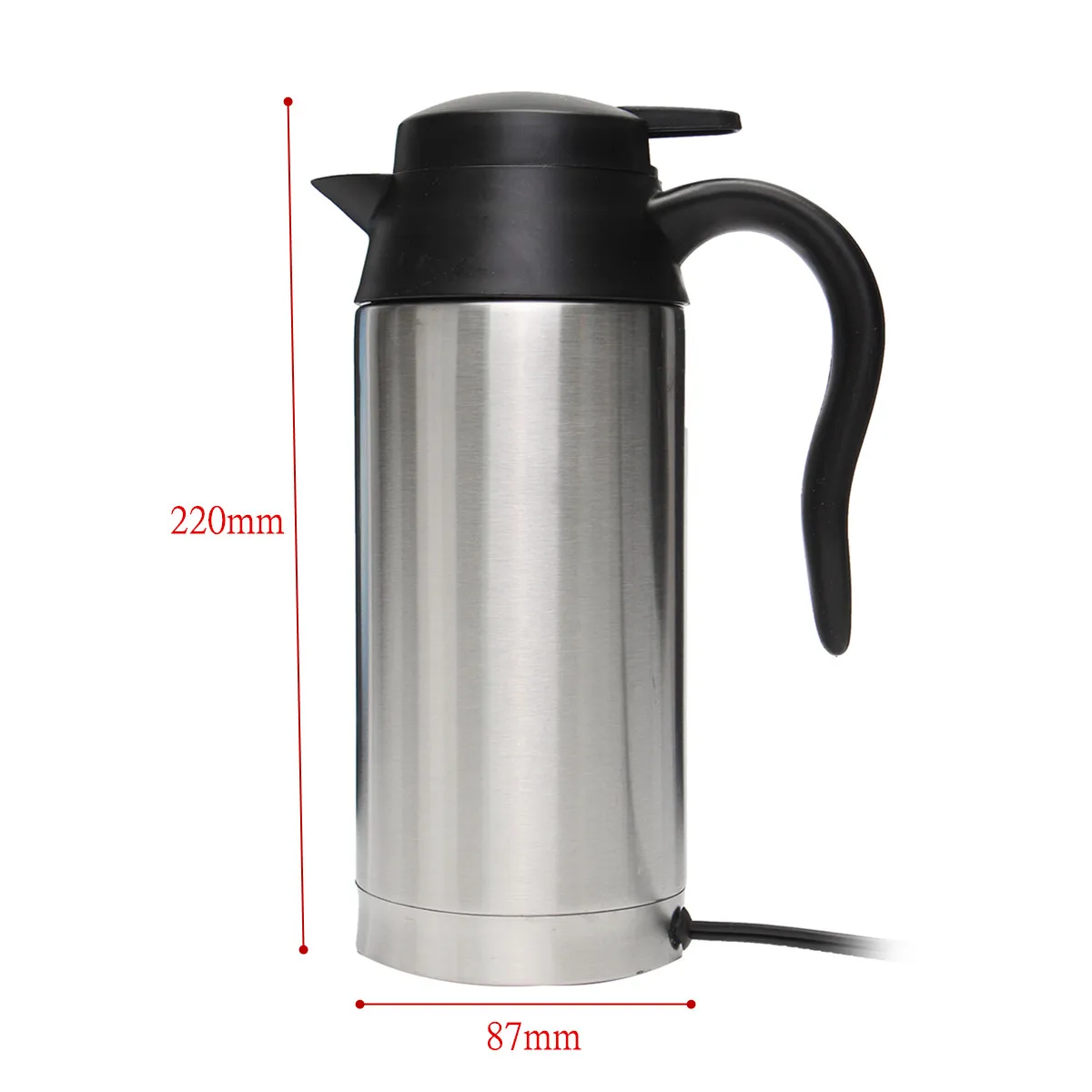 

750ml 12V Car Based Heating Travel Thermoses Stainless Steel Cup Kettle Coffee Tea Heated Mug Motor Hot Water For Car Truck Use