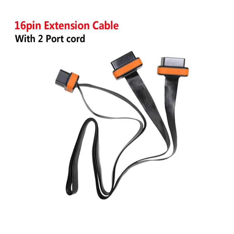 Плоский+ тонкий, как лапша OBD II OBD2 16 Pin Splitter Расширение мужчин и женщин удлинитель Кабель адаптер диагностический инструмент разъем