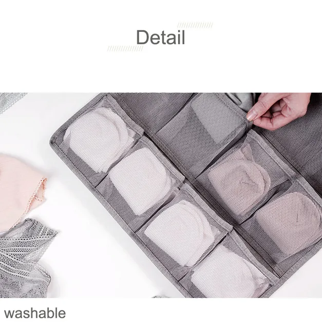 Closet Underwear Organizer Double-sided Wall Hanging Storage Bag Rangement  Sous Vetement 26 Pocket Bra Socks Ondergoed Organizer - AliExpress