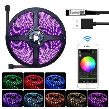 

LED Strip 5V USB RGB 5050 Waterproof 50CM-5M 30LEDs/m Flexible LED Lamp TV Backlight Tape Diode Bluetooth Control Set Christmas
