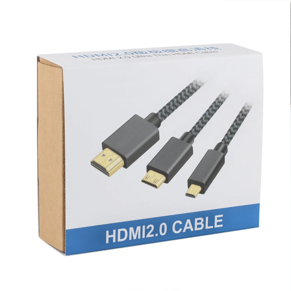 4K 2,0 высокоскоростной видео проектор Универсальный мини 32AWG Плетеный компьютер HDMI кабель HD ТВ разъем сильный аудио возврат