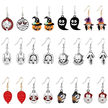 

Horror Movie Stephen Kings IT Pennywise Drop Earrings For Men Women Nightmare Before Christmas Chucky Earrings Halloween gift