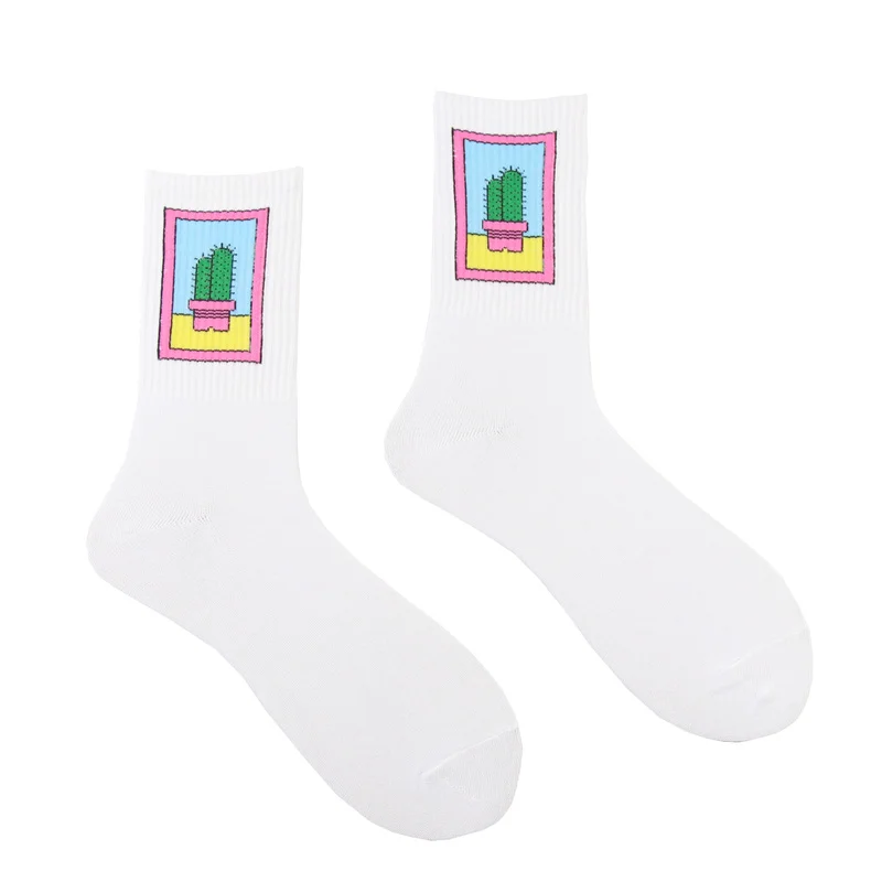 Трендовые носки в стиле хип-хоп в стиле Харадзюку, хлопковые Повседневные носки с надписью для мужчин и женщин, 1 пара/партия