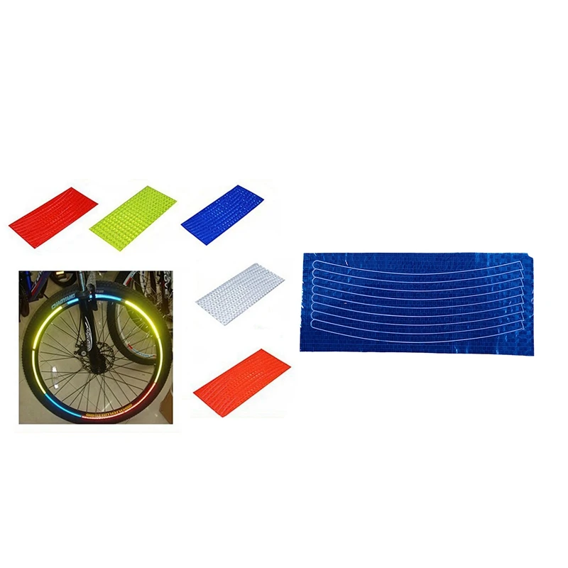 

2x Bicycle Reflector Fluorescent MTB Bike Bicycle Sticker Cycling Wheel Rim Reflective Stickers Decal Accessories Blue & Red