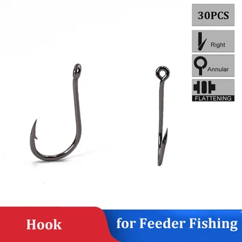 

30PCS Feeder Fishing Hook Carp Fishing Hooks High Carbon Steel Fishhooks Method Feeder Fishing Accessories for Fishing