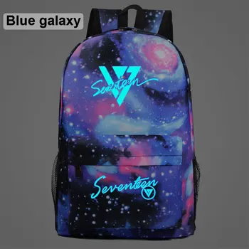 

Fashion Luminous KPOP Music Seventeen idol Colorful Plaid Children School bag Teenagers Student Schoolbags Women Men Backpack