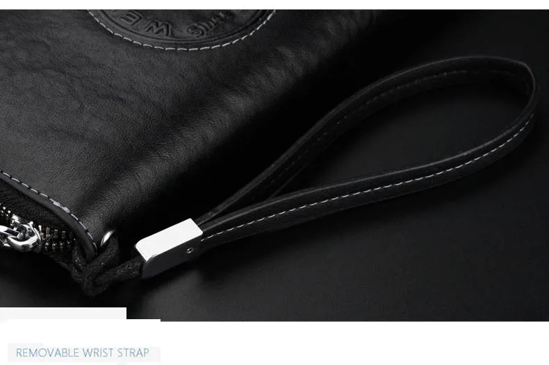 Винтажный кошелек из натуральной кожи с защитой от кражи RFID, кошелек на молнии, карман для монет, Обложка для паспорта, Длинный кошелек для мужчин, держатель для карт