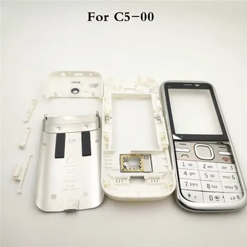

Original Front Middle Frame Back cover Battery Cover For Nokia C5 C5-00 Full Housing Cover Case With English Or Arabic Keypad