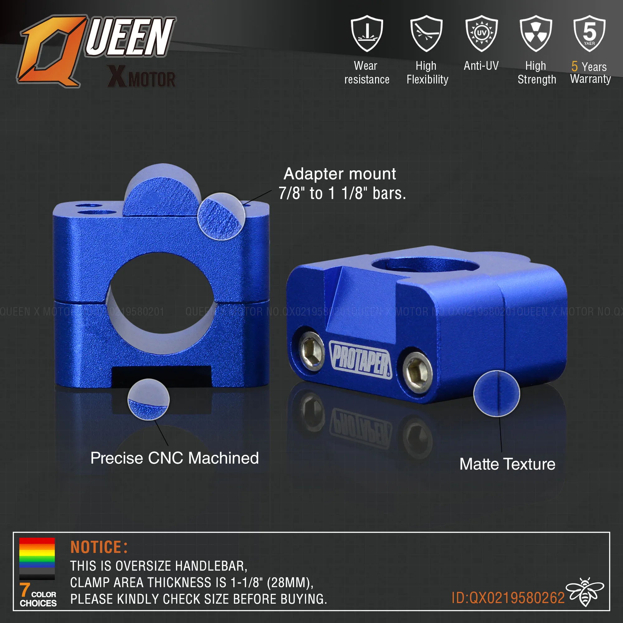Алюминиевые тиски из металлического сплава для мотоцикла 22 мм 7/8 &quotРуль Riser Mount
