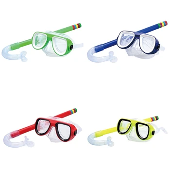 

Professional kids Underwater Anti fog Diving Pool Equipment Mask Silicone Swimming Fishing Snorkel Glasses Set