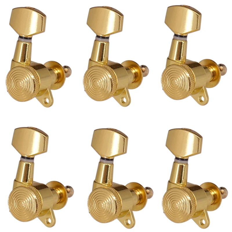 6R Gold Lock String Tuning clavijas afinadores de tecla cabezas de máquina para guitarra eléctrica acústica cerradura estilo Schaller