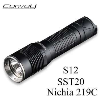 

LED Flashlight Linterna Torch Convoy S12 Luminus SST20/Nichia 219C Lantern 21700 Hand Flash Light Camp Work Lanterna Bike Light