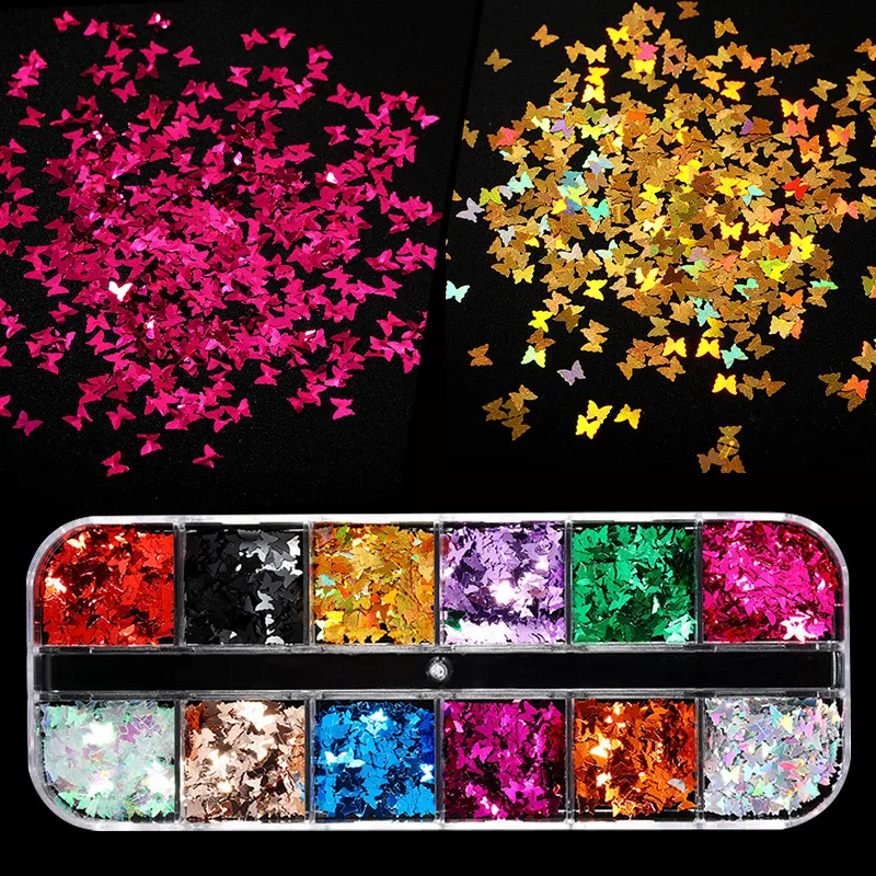 Holographic Butterfly Heart Multi Shape Laser Symphony Butterfly Sequins 3D Colorful Sequins Manicure Nail Art Decoration Holographic Butterfly Heart Multi Shape Laser Symphony Butterfly Sequins 3D Colorful Sequins Manicure Nail Art Decoration