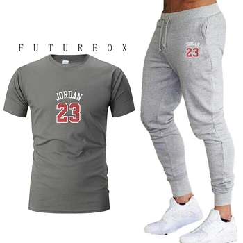

2020 new summer men's short-sleeved casual clothes sportswear suit two-piece training suit suit fitness jogging sportswear