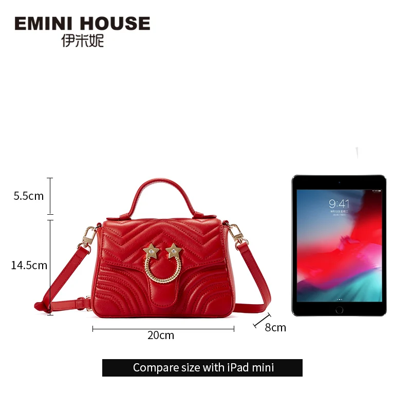 EMINI HOUSE Star фурнитура Натуральная кожа Сумочка Роскошные сумки женские сумки дизайнерские сумки через плечо для женщин сумка на плечо