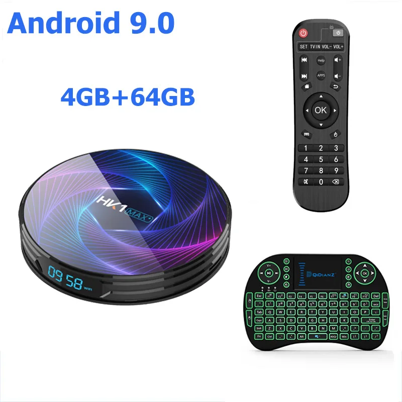 4G 64G Add Keyboard Smart tv box hk1max plus Android 9,0 2,4G/5G Wifi BT 4,0 4K Full HD приставка Netflix KD плеер PK hk1max H96 A95 - Цвет: 4G 64G Add Keyboard