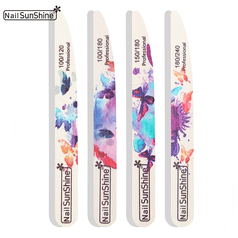 

16 Pcs/set Professional Wooden Nail Files 100/150/180/240 Strong Thick Sandpaper Washable Sanding Buffer Files Nail Art Tools