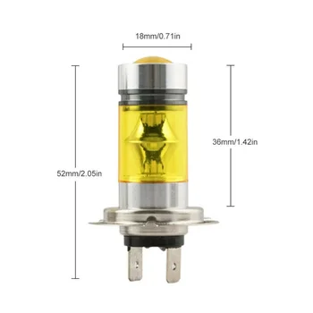 

Auto LED headlight Exterior H7 100W Fog Light Yellow 2323 Driving Bulb