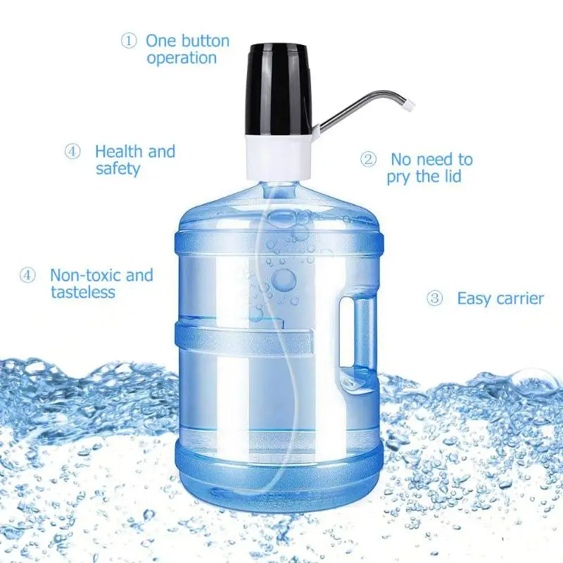 Автоматический Электрический диспенсер для воды насос для бутыля с водой портативный USB Перезаряжаемый водяной насос питьевой дозатор для бутылки из нержавеющей стали