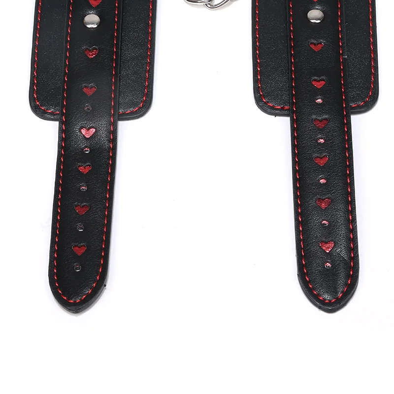 Hearts Handcuffs Ankle Restraints Cosplay Strict Bondage Play Punk BDSM Adult Games Sex Flirt Toys