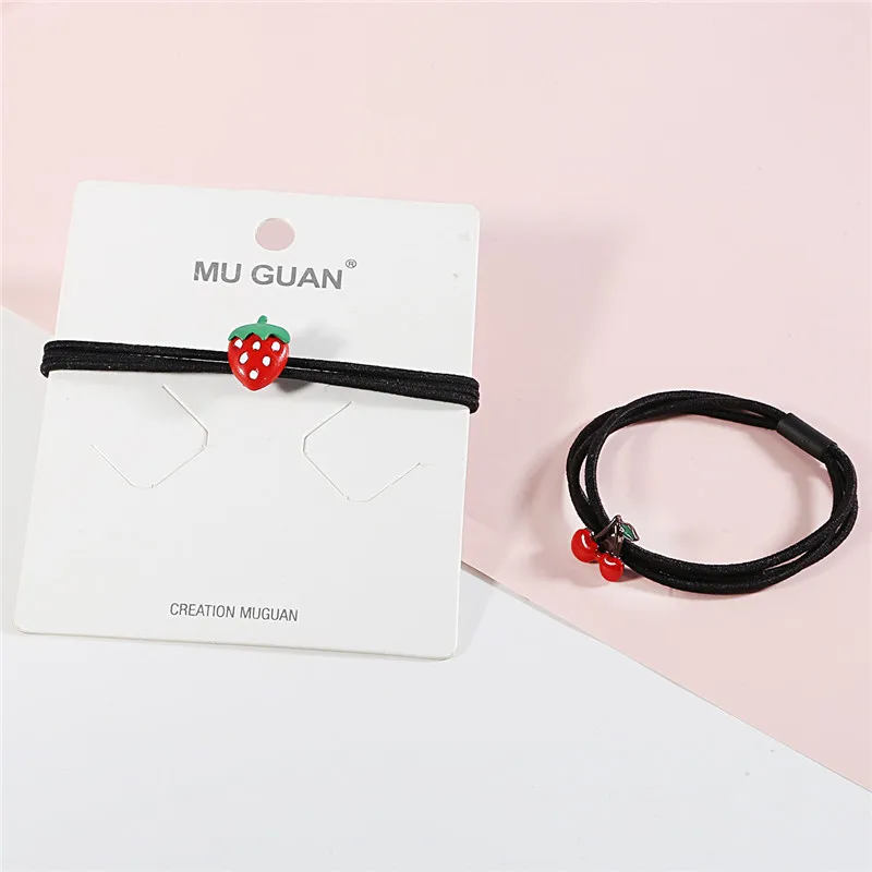 

1PC Kids Strawberry Cherry Fruit Princess Headwear Elastic Hair Bands for Women Children Cute Hair Rope Girls Hair Accessories