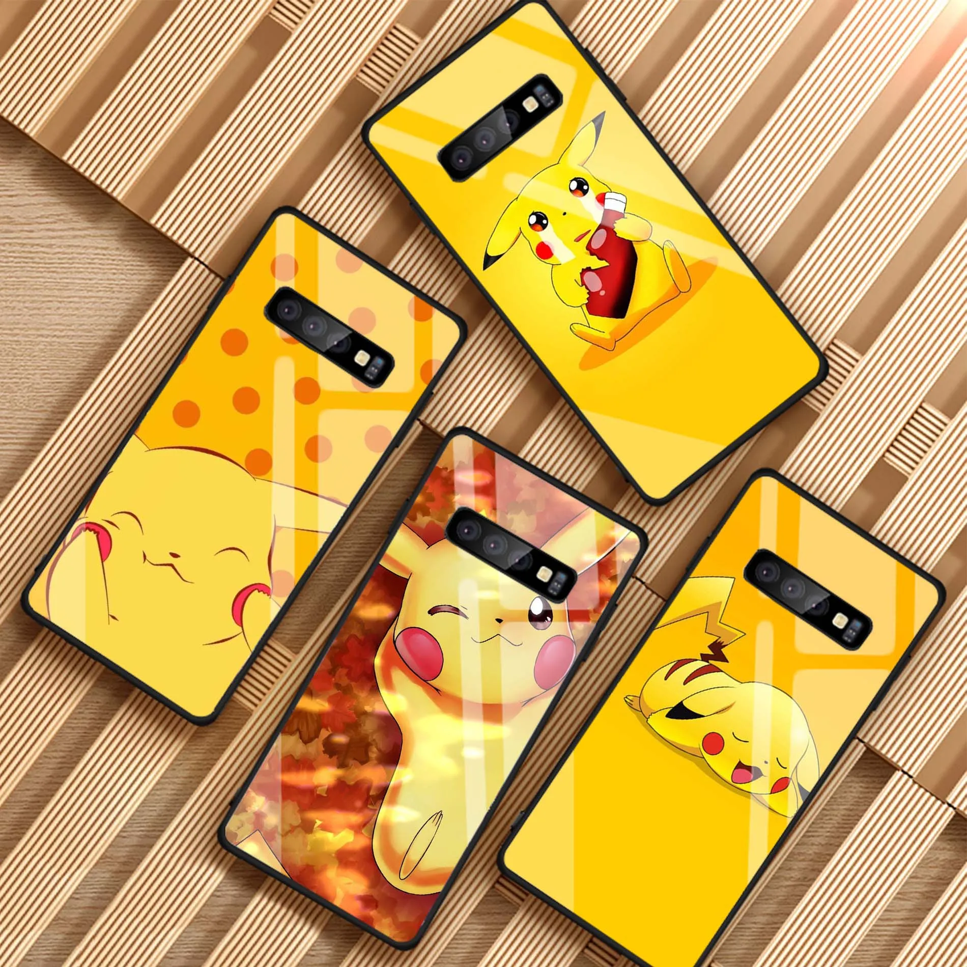 

Pokemon Pikachu Tempered Glass Phone Case For Samsung Galaxy A6 A6S A8 A8S J6 J8 2018 S8 S9 S10 PLUS NOTE 8 9