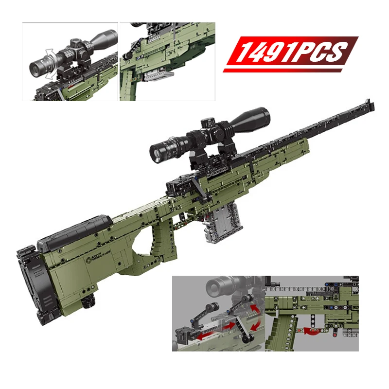 

2020 New Building Blocks SWAT Set Military Technic WW2 Weapon AWM Sniper Models GUN Bricks Toys for Children Boys