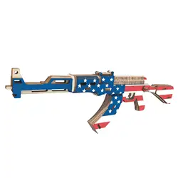 Американский флаг пистолет DIY 3D деревянные головоломки деревянные ремесла набор для сборки резка деревянные игрушки для Рождественский