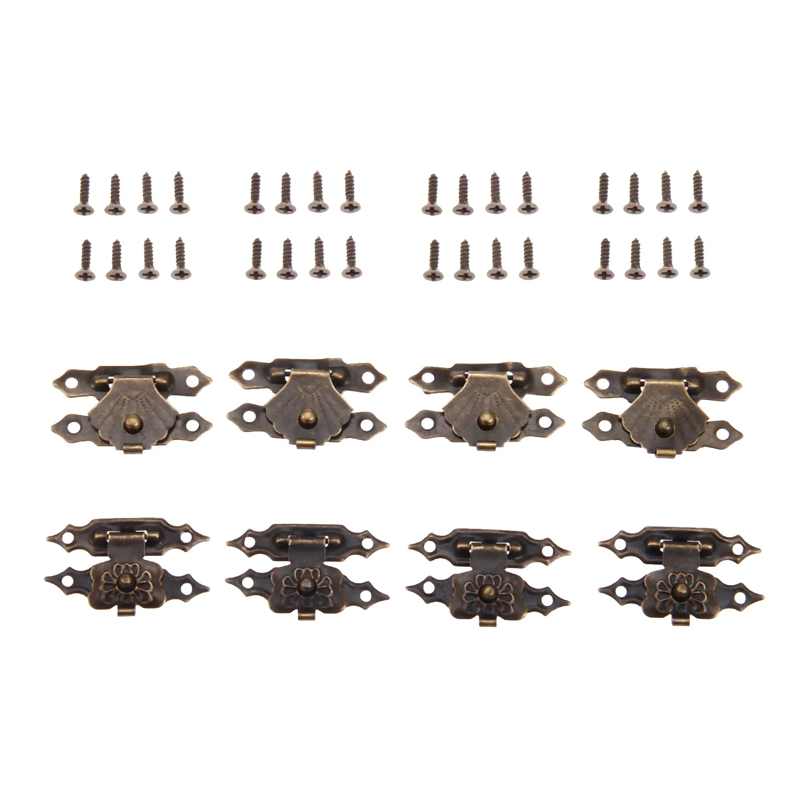 Furniture Hardware Jewelry Box Hasps Decorative Latches Butterfly Twist Latch 10 Pcs Antique Bronze Iron Jewelry Box Padlock Hasps Latch Clasp Lock Wooden Wine Gift Box Buckle 30*18mm