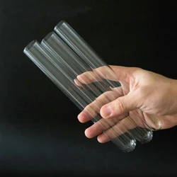 Tube à essai en verre à fond rond de liège, tube à essai en verre épaissi, expérience de chauffage 