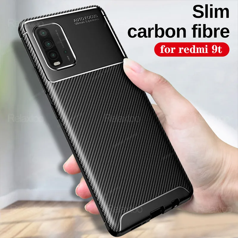 For redmi9t Case Bumper Silicon Slim Carbon Fiber Anti-knock Xiaomi Redmi 9t 9 t t9 6.53'' 2021 Funda caso | Мобильные