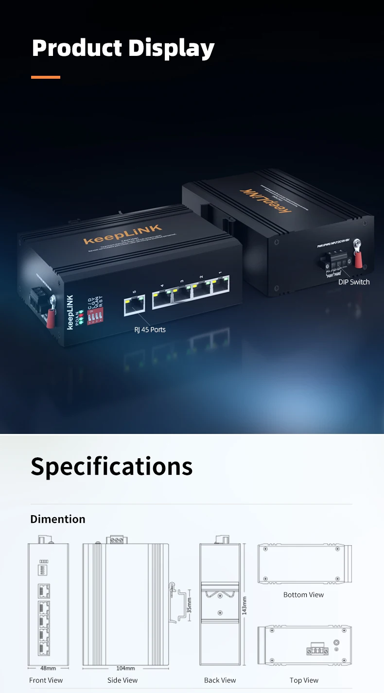 H5a914a42f78f4a739d760dc2672b33493 Interruptor de red Ethernet Gigabit de 5 puertos, divisor de Ethernet IP40 no gestionado, grado Industrial, interruptor de montaje de Riel DIN al aire libre