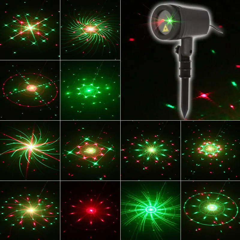

2020 Holiday Outdoor Garden Lawn Decor Laser Projector Christmas Lights Dynamic Effect 24 Pattern