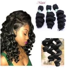 Natifah свободные волнистые синтетические пряди волос для наращивания 16 18 20 дюймов 70 г/шт. черный блонд серебристо-серый парик