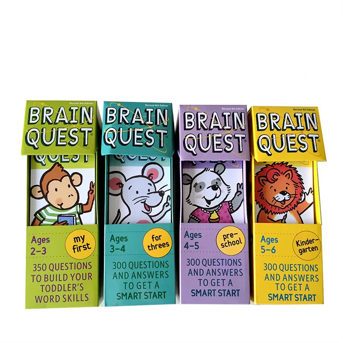 

New Arrival 4box/set Brain Quest English Cards Kids Children Literacy Intellectual Development Question and Answer Card Gift
