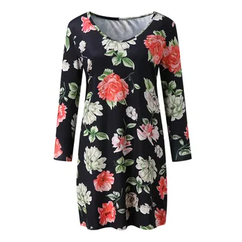 

pregnancy clothes Women Maternity Dress Print Round Neck Long Sleeve Leisure Soft Comfort Maternity Dress S-5XL женские платья