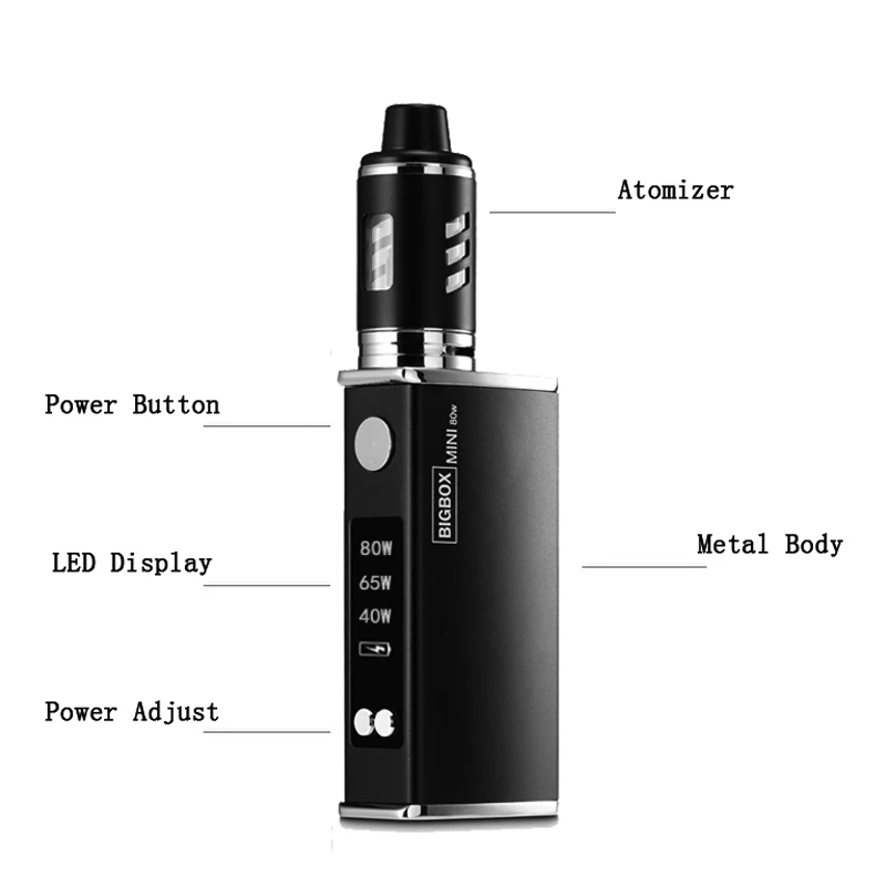 80 Вт набор электронных сигарет 2200 мАч коробка мод vape комплект встроенный аккумулятор с 3 мл распылитель электронная сигарета большая коробка бак vape ручка
